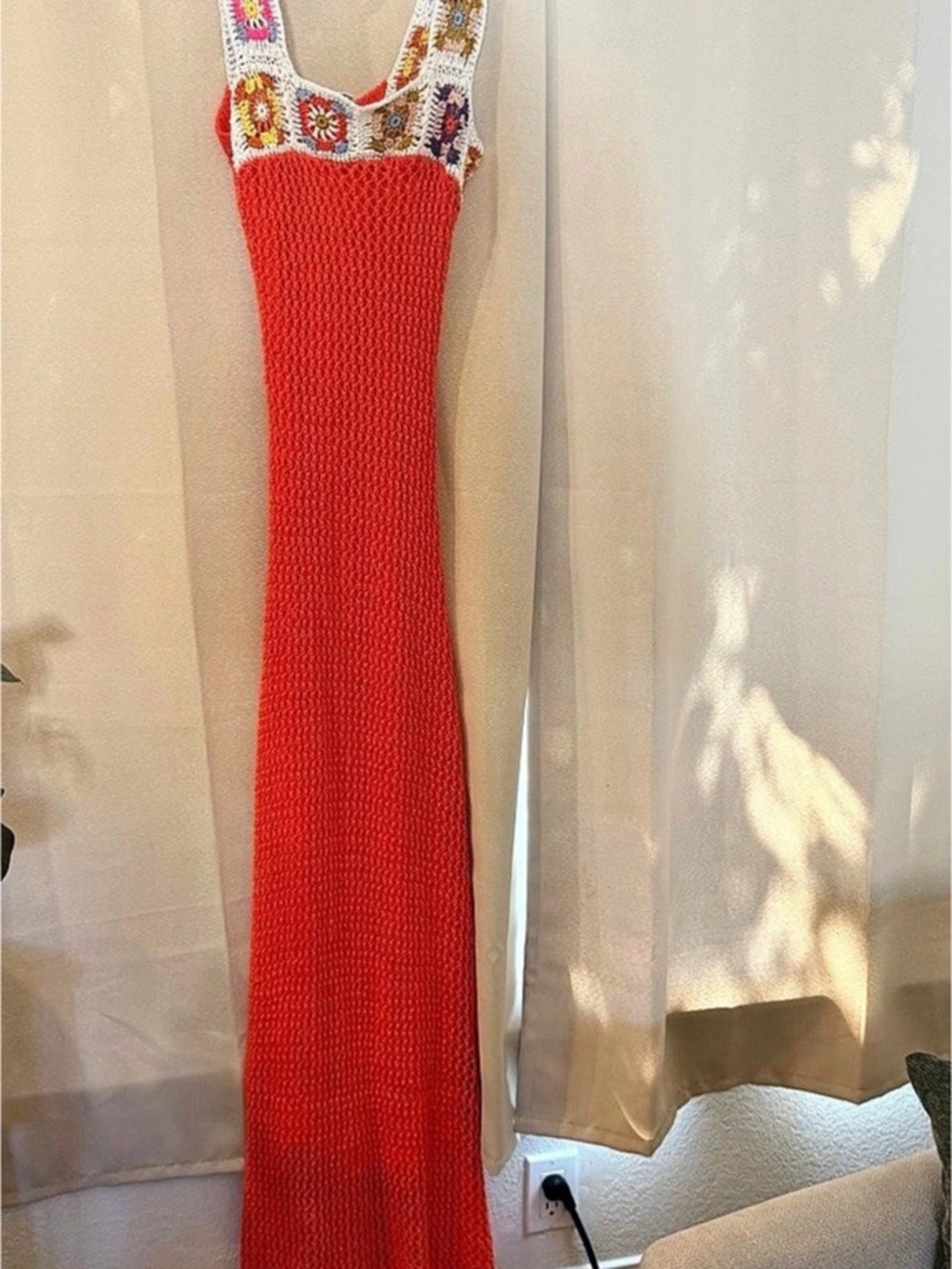 Bali Spring Fling Maxi Dress Orange Crochet Maxi Dress